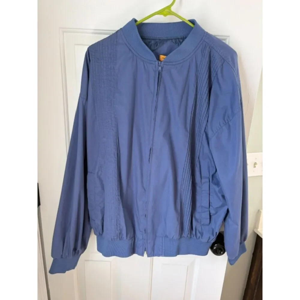 Haband's Gold Coast Men's Vintage Blue Bomber Jacket Size Large